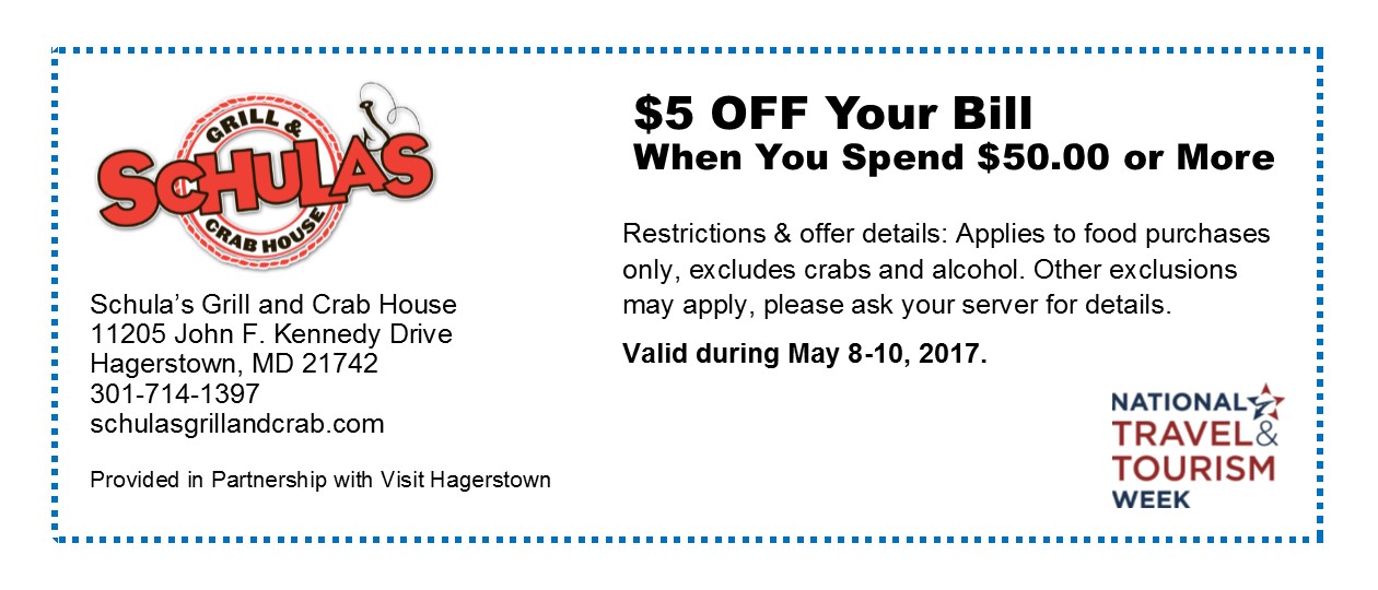 Hagerstown Tourism Offers - Shulas Grill & Crab House